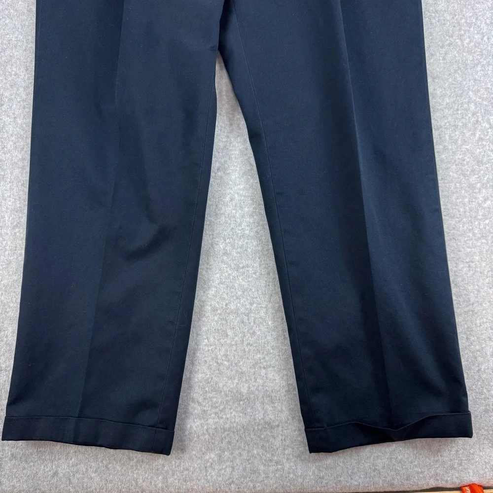 Jos. A. Bank Traveler's Dress Pants Mens 40x29 Blue Cotton Pleated Cuffed Office